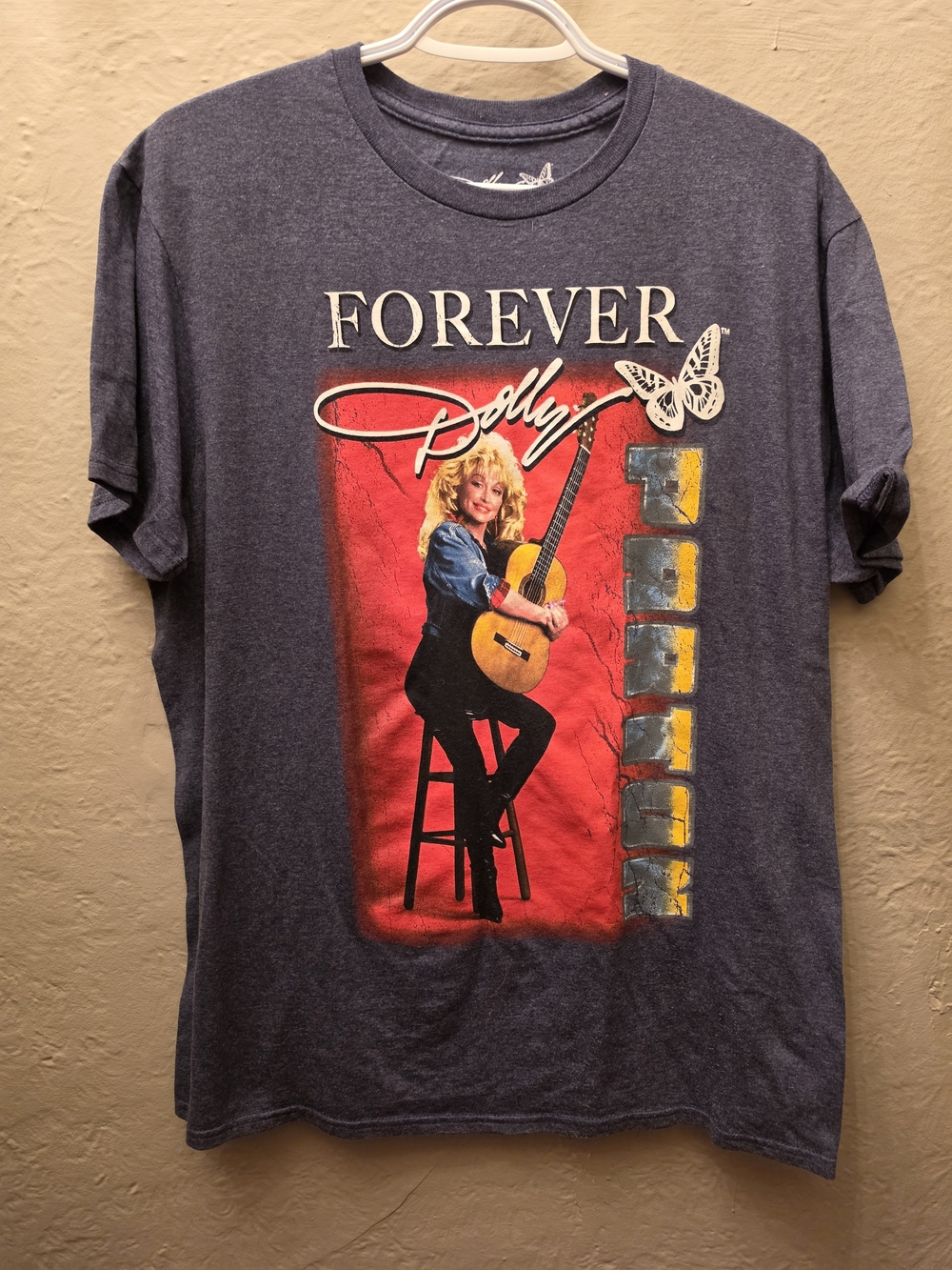 Dolly Parton Forever Dolly Graphic Tee L Blue Country Music Shirt